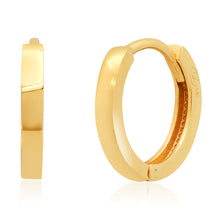 Small Gold Squared Edge Huggie Hoop Earrings