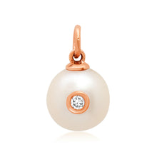 Pearl with Bezel Set Diamond Charm