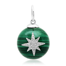 Malachite Sphere with Diamond Eye or Starburst Charm