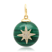 Malachite Sphere with Diamond Eye or Starburst Charm
