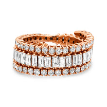 Round and Baguette Cut Diamond Memory Coil Ring