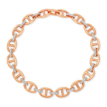 Gold & Diamond Mariner Link Chain Bracelet