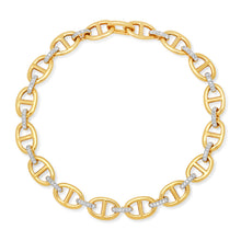 Gold & Diamond Mariner Link Chain Bracelet
