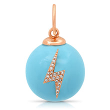 Turquoise Sphere with Diamond Eye or Lighting Bolt Charm