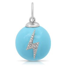 Turquoise Sphere with Diamond Eye or Lighting Bolt Charm