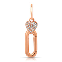 Pave Diamond Heart Charm Clip Holder Enhancer