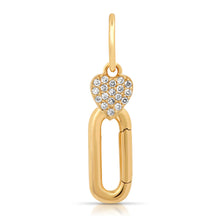 Pave Diamond Heart Charm Clip Holder Enhancer
