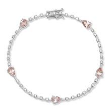 Morganite Pear and Diamond Tennis Bracelet