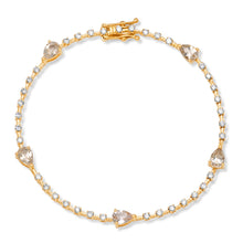 Morganite Pear and Diamond Tennis Bracelet