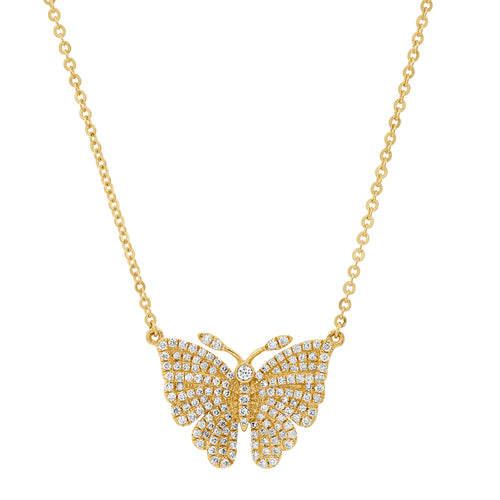 Diamond Flutter Butterfly Necklace