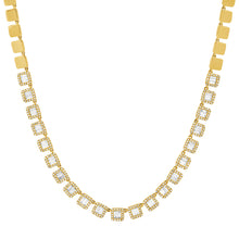 The Jenna Baguette & Diamond Halo Collar Necklace
