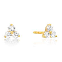 Diamond Trio Stud Earrings