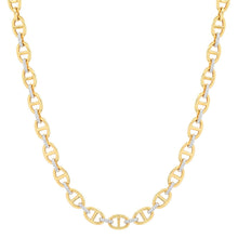 Gold & Diamond Mariner Link Chain Necklace