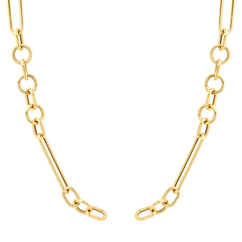 Open Front In the Mix Link Chain Necklace