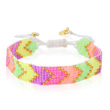 Neon Chevron Beaded Adjustable Bracelet