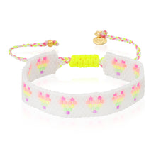 Neon Hearts Beaded Adjustable Bracelet