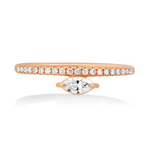 Diamond Solo Shape and Pave Band Stacking Ring