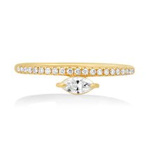 Diamond Solo Shape and Pave Band Stacking Ring