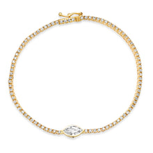 Diamond Tennis Bracelet with Diamond Marquis Center