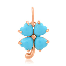 Semi Precious Lucky Hearts Clover Leaf Charm