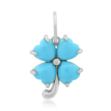 Semi Precious Lucky Hearts Clover Leaf Charm