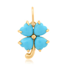 Semi Precious Lucky Hearts Clover Leaf Charm