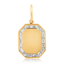 Diamond Baguette Octagon Tablet Charm