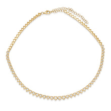 Heart Tennis Necklace with Round Diamonds