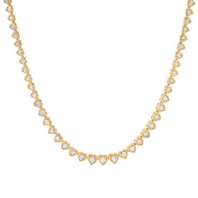 Heart Tennis Necklace with Round Diamonds