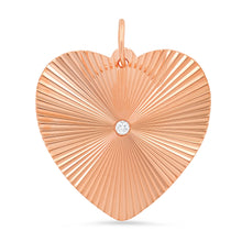 Heart Fluted Sunshine Charm with Diamond Center
