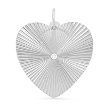 Heart Fluted Sunshine Charm with Diamond Center