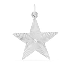 Star Fluted Sunshine Charm with Diamond Center