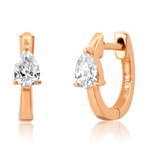 Pear Shaped Diamond Huggie Hoops
