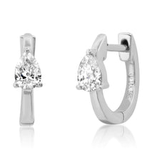 Pear Shaped Diamond Huggie Hoops