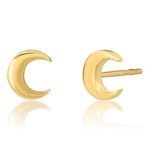 Mini Gold Moon Stud Earrings