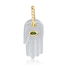 Limited Edition Hand Carved Hamsa with Marquis Eye and Rope Bail