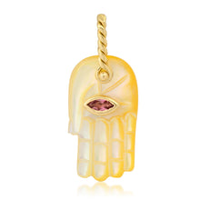 Limited Edition Hand Carved Hamsa with Marquis Eye and Rope Bail