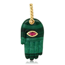Limited Edition Hand Carved Hamsa with Marquis Eye and Rope Bail