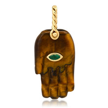 Limited Edition Hand Carved Hamsa with Marquis Eye and Rope Bail
