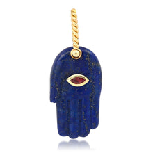 Limited Edition Hand Carved Hamsa with Marquis Eye and Rope Bail