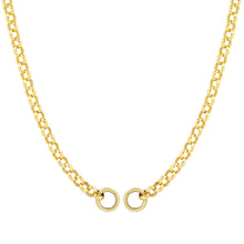 Open Front Round Rolo Link Chain Necklace