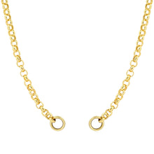 Open Front Round Rolo Link Chain Necklace