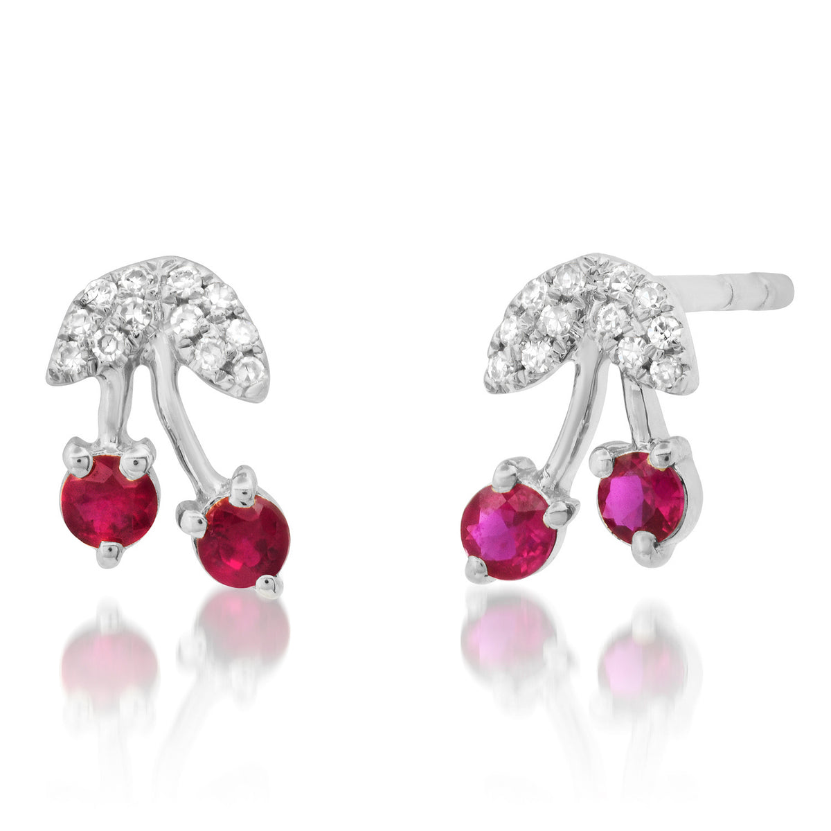 Ruby Diamond Cherry Drop Stud Earrings Milestones by Ashleigh Bergman