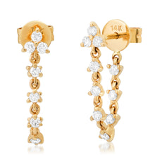 Continuous Diamond Drop Stud Earrings