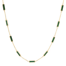 Dainty Malachite Bar Necklace