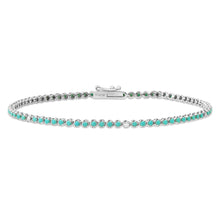 Turquoise & Diamond Tennis Bracelet