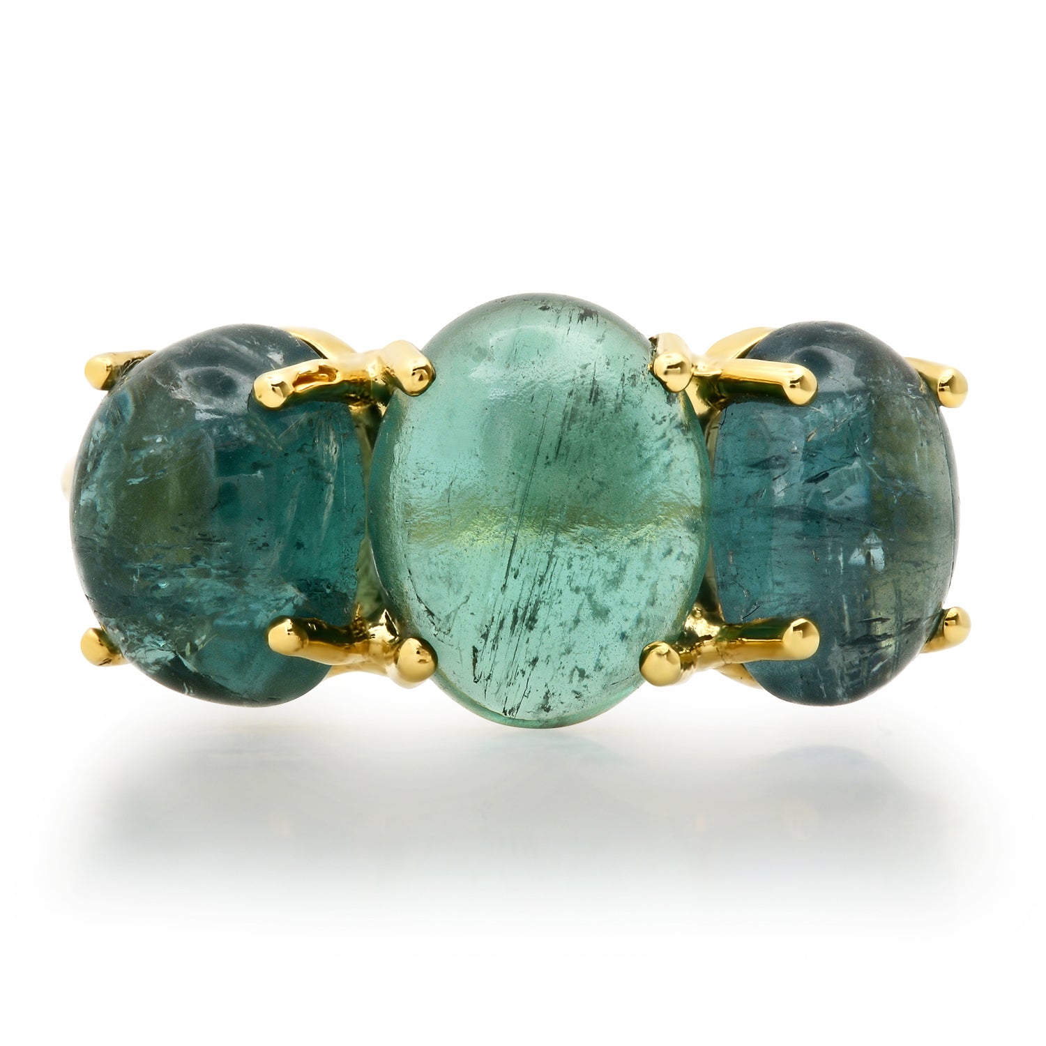 One of a Kind Jumbo Gumdrop Three Stone Cabochon Ring