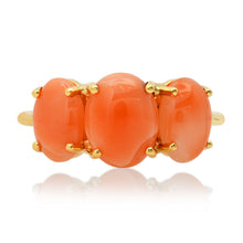 Small Gumdrop Three Stone Cabochon Ring