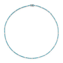 Turquoise and Diamond Tennis Necklace