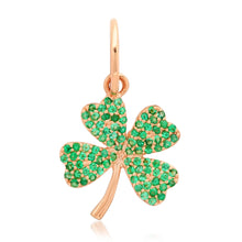 Lucky Emerald Four Leaf Clover Charm